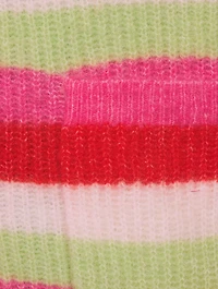 Striped Soft Knit Cardigan With Crystal Buttons