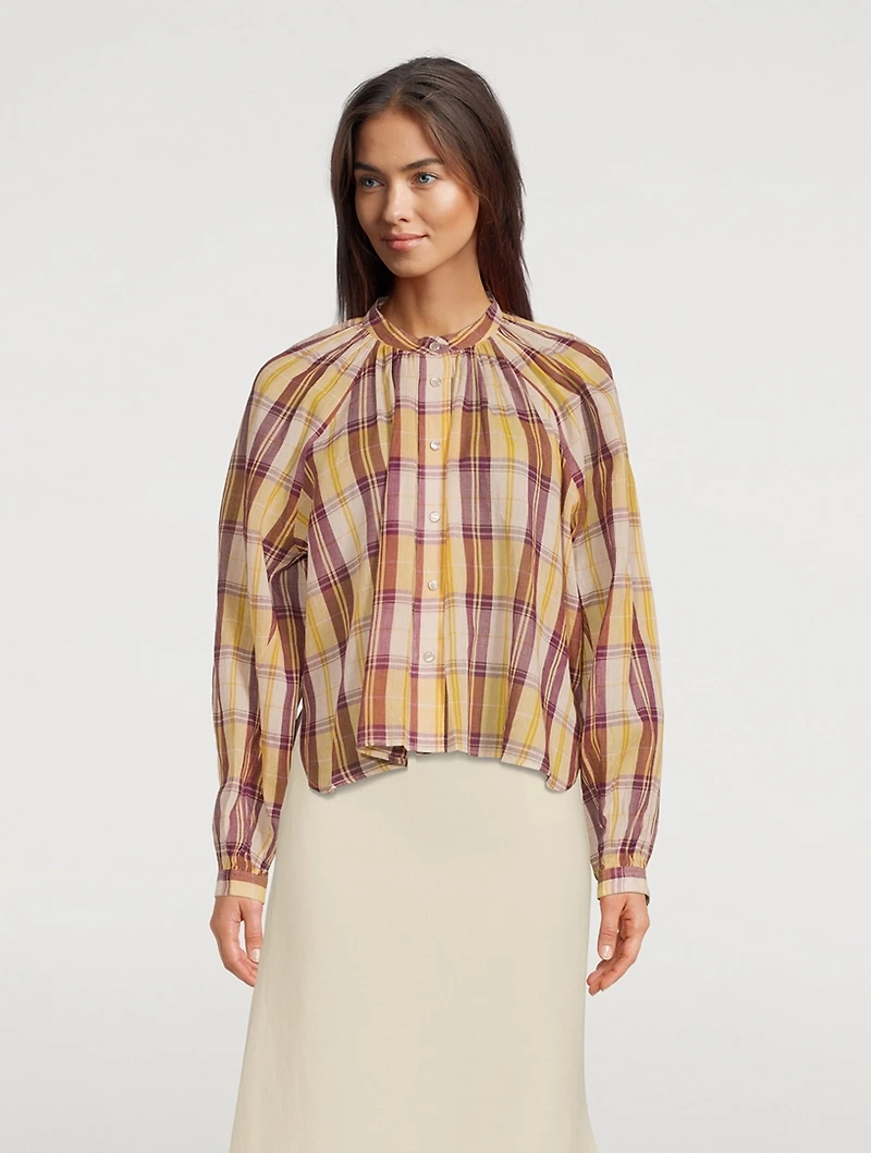 Blandine Cotton Blouse Check Print