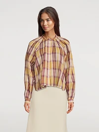 Blandine Cotton Blouse Check Print