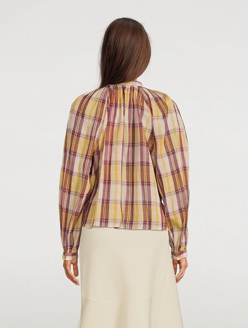 Blandine Cotton Blouse Check Print