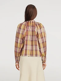 Blandine Cotton Blouse Check Print