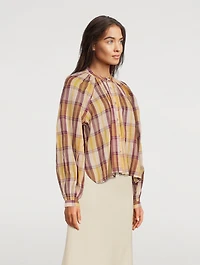 Blandine Cotton Blouse Check Print