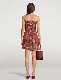 Anka Smocked Printed Mini Dress