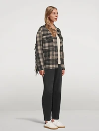Filora Plaid Fringe Shirt Jacket
