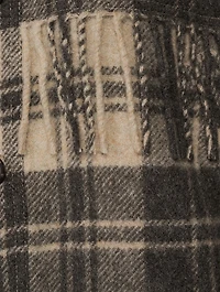 Filora Plaid Fringe Shirt Jacket