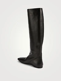 Quad Knee-High Leather Slouch Boots