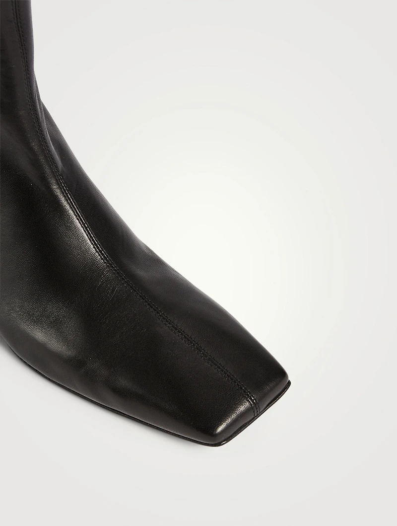 Quad Knee-High Leather Slouch Boots