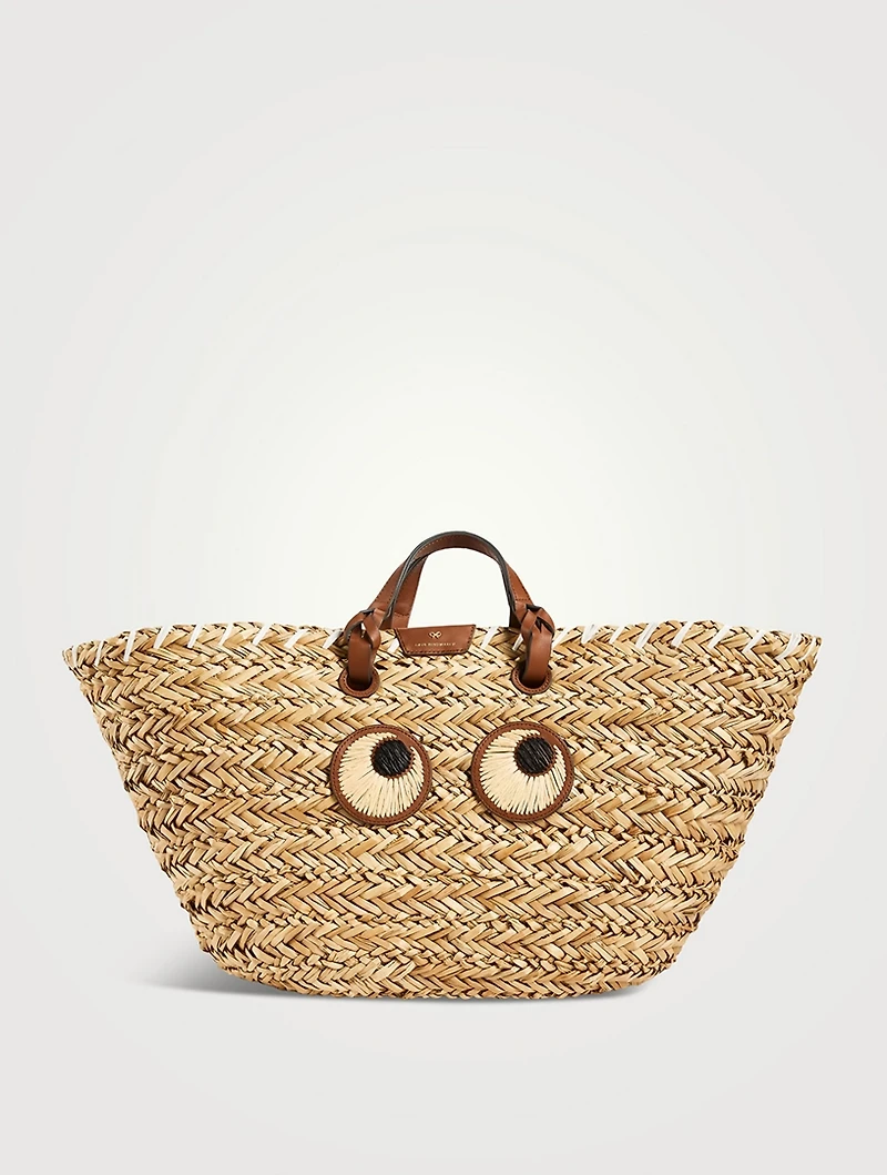Large Paper Eyes Basket Tote Bag