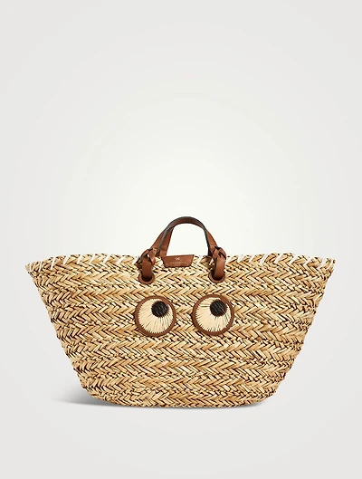 Large Paper Eyes Basket Tote Bag