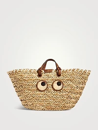 Large Paper Eyes Basket Tote Bag
