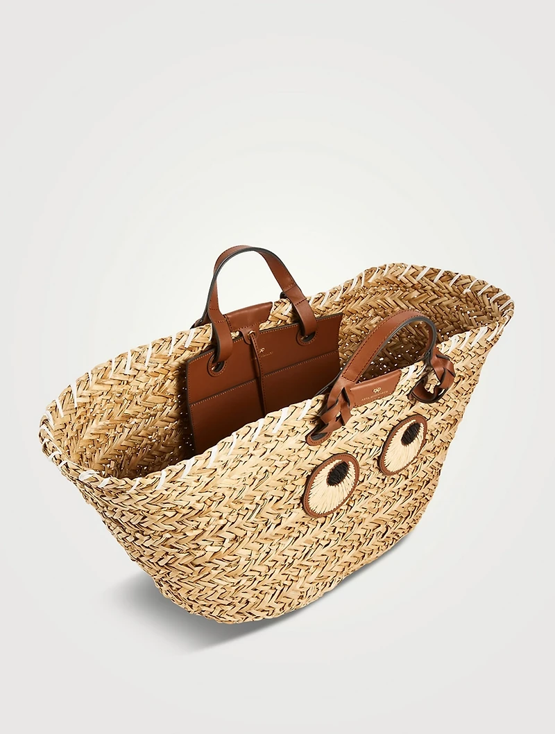 Large Paper Eyes Basket Tote Bag