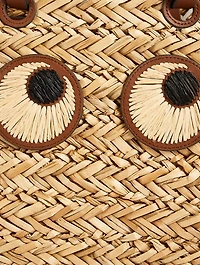 Large Paper Eyes Basket Tote Bag