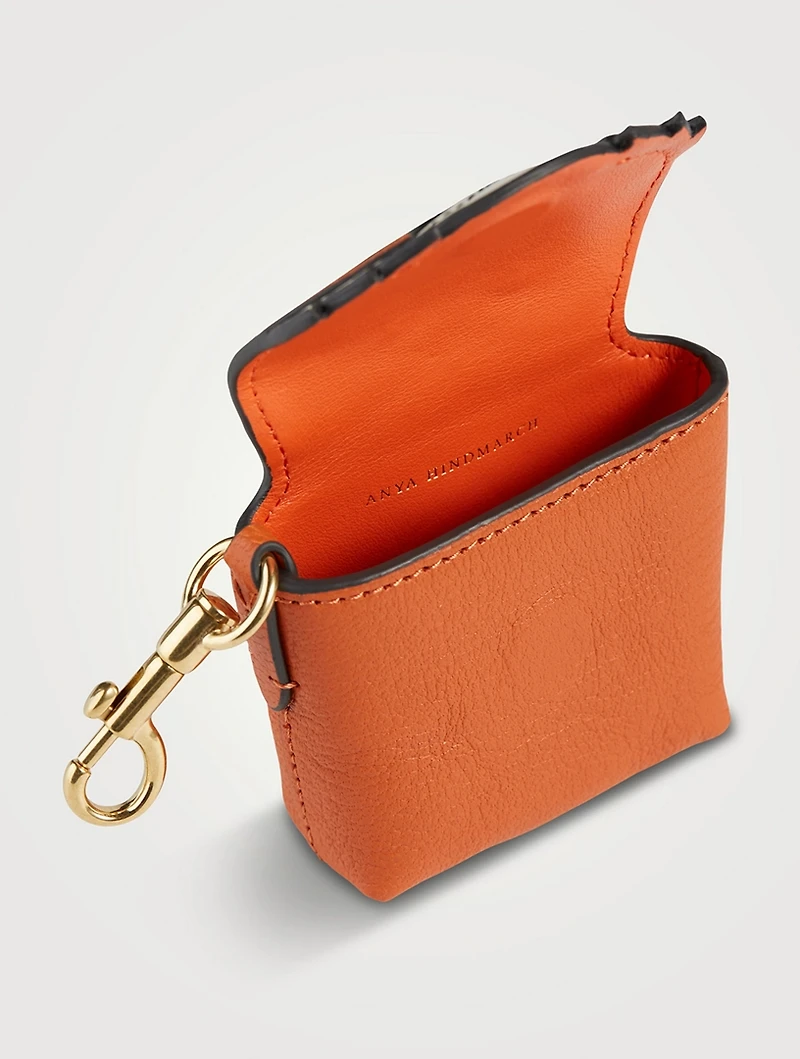 Tiger Leather Ear Phones Pouch