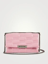 Small Triplet Croc-Embossed Leather Shoulder Bag