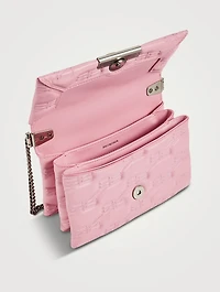 Small Triplet Croc-Embossed Leather Shoulder Bag
