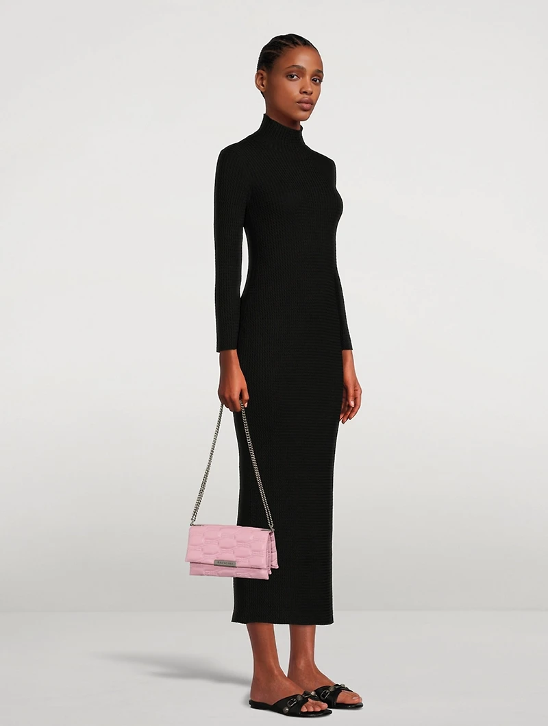Small Triplet Croc-Embossed Leather Shoulder Bag