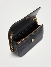 Gossip Croc-Embossed Leather Chain Wallet