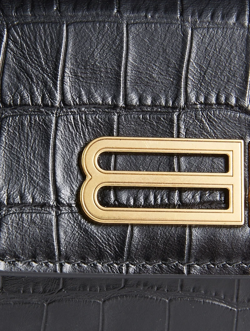 Gossip Croc-Embossed Leather Chain Wallet