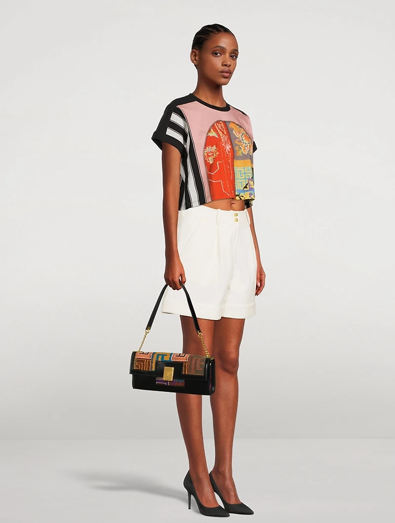 1945 Tapestry Leather Clutch