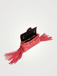 B-Buzz 19 Suede Baguette With Fringe