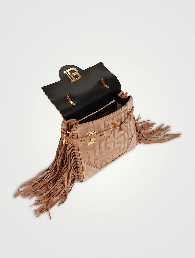 B-Buzz 23 Suede Top Handle Bag With Fringe