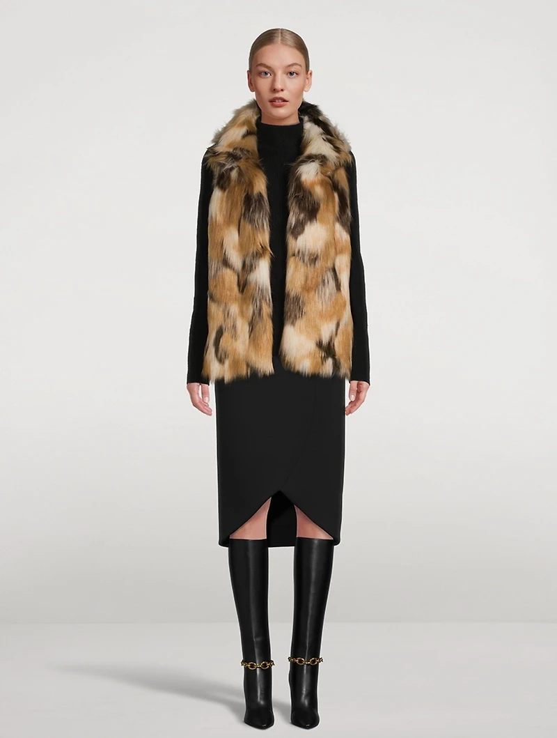 Faux Mosaic Fox Vest