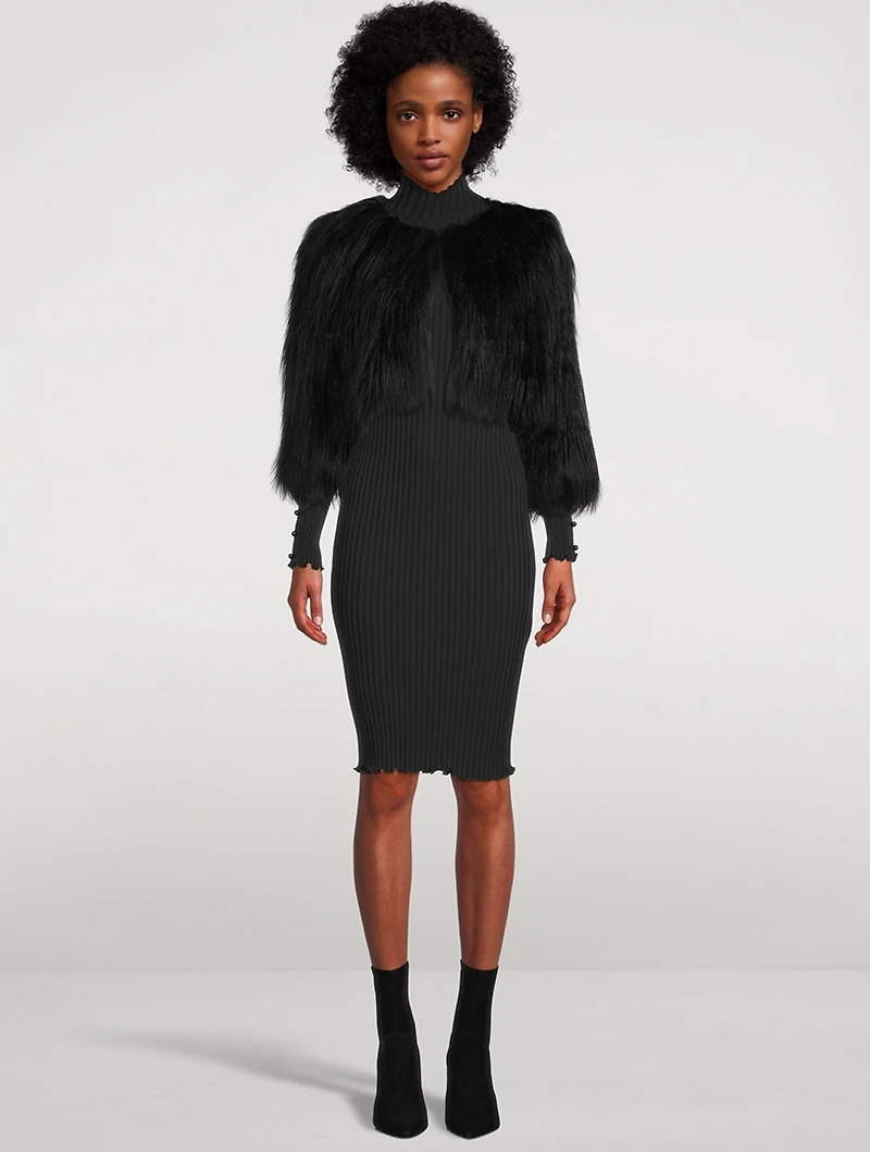 Faux Long Haired Bolero