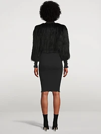 Faux Long Haired Bolero