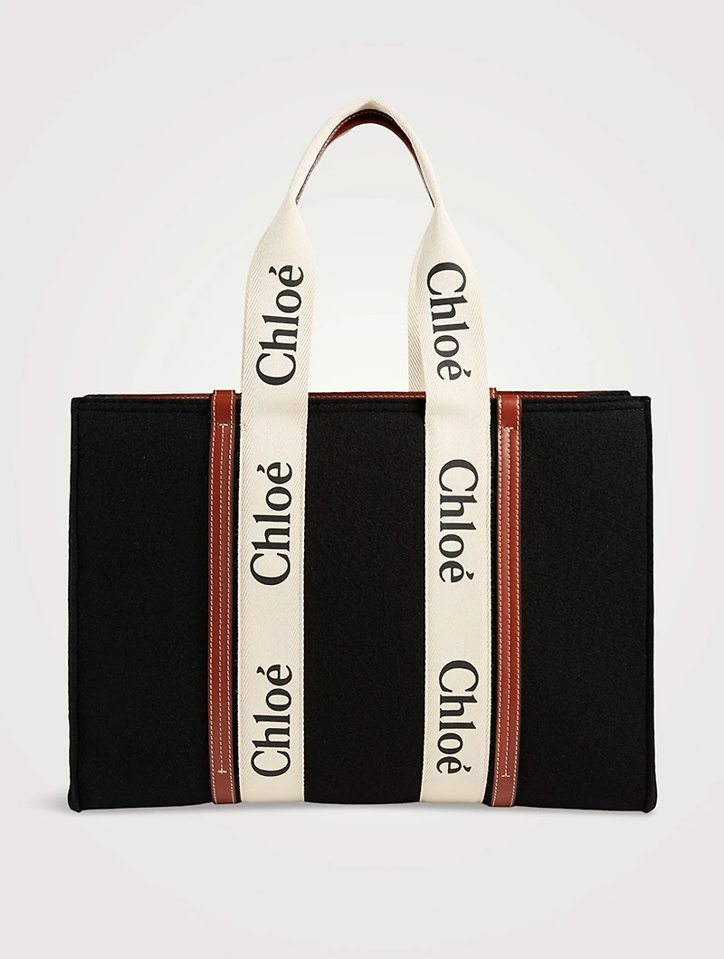 Large Woody Wool Tote Bag