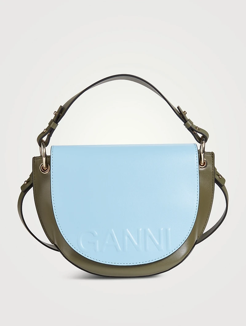 Banner Bi-Colour Recycled Leather Saddle Bag