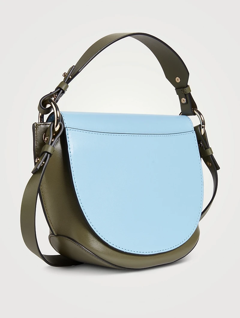 Banner Bi-Colour Recycled Leather Saddle Bag