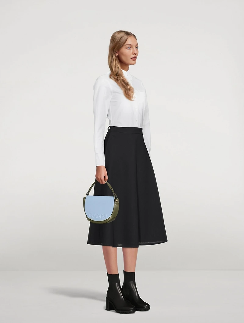 Banner Bi-Colour Recycled Leather Saddle Bag