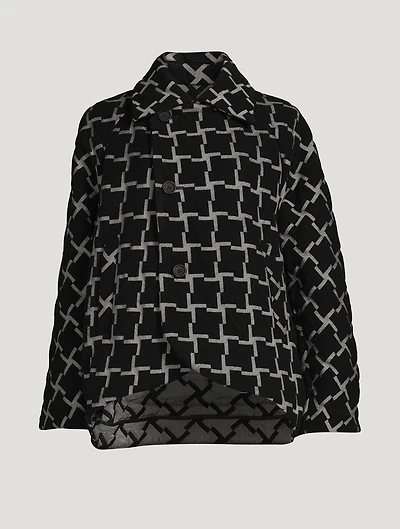 Padded Jacket Grid Print