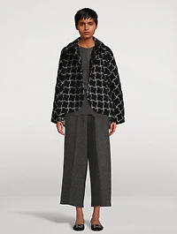Padded Jacket Grid Print
