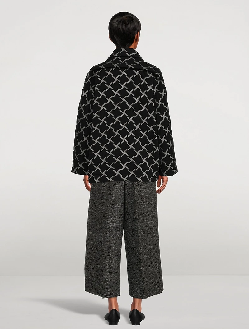 Padded Jacket Grid Print