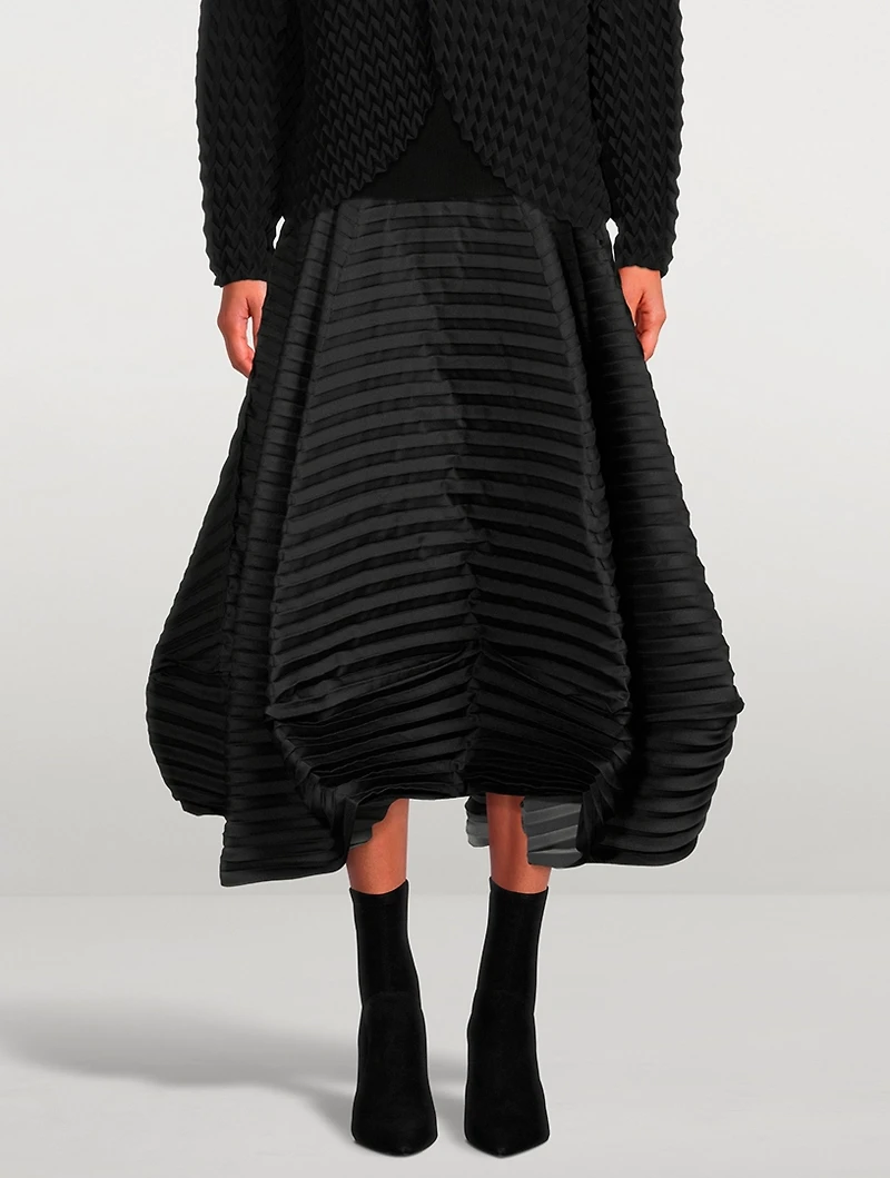 Shell Pleats Midi Skirt