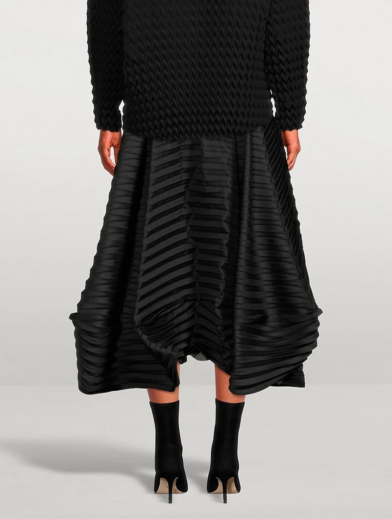 Shell Pleats Midi Skirt