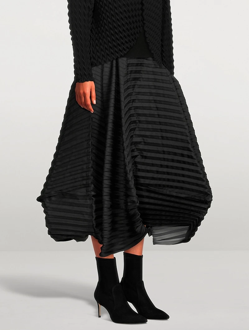 Shell Pleats Midi Skirt