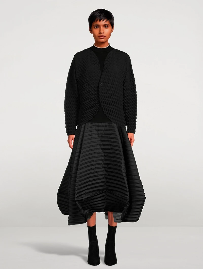 Shell Pleats Midi Skirt