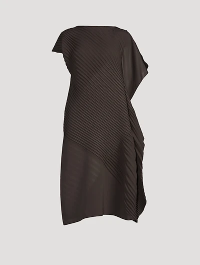 Slant Pleats Midi Dress