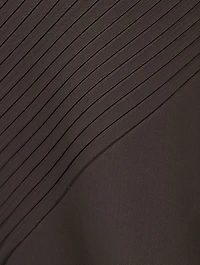 Slant Pleats Midi Dress