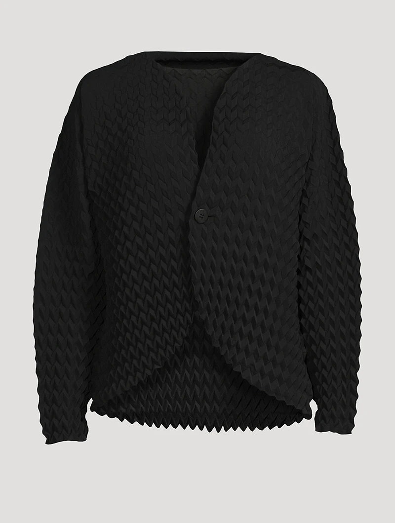Round Pleats Reversible Cardigan