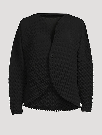 Round Pleats Reversible Cardigan