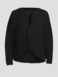 Round Pleats Reversible Cardigan