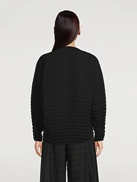 Round Pleats Reversible Cardigan