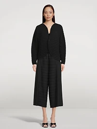 Round Pleats Reversible Cardigan