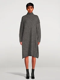 Sand Turtleneck Sweater Dress