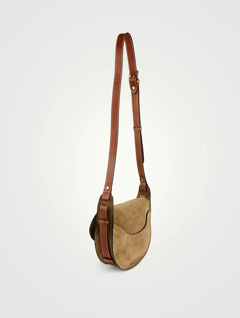 Botsy Suede Crossbody Saddle Bag