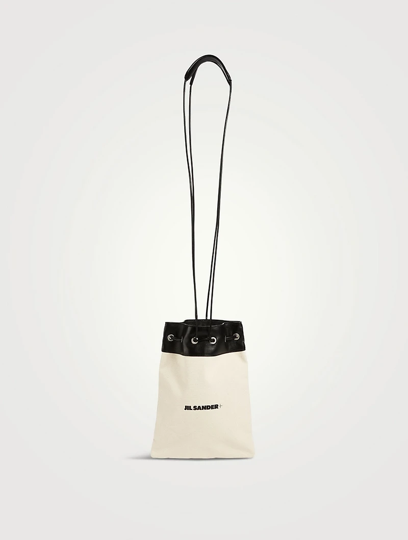Drawstring Canvas Crossbody Pouch