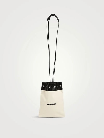 Drawstring Canvas Crossbody Pouch
